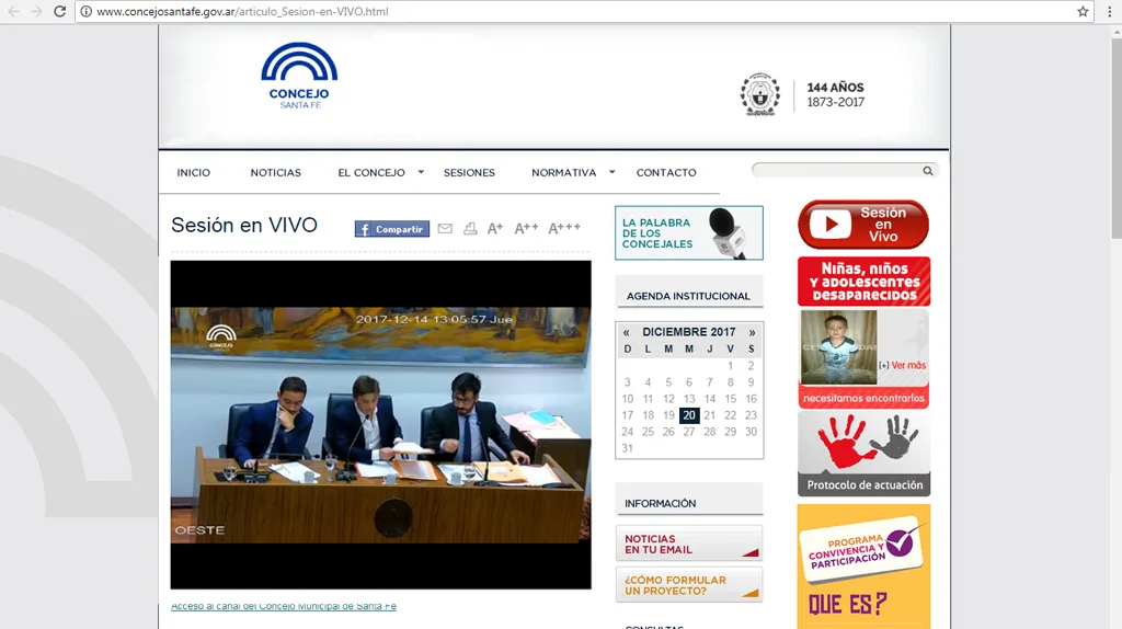 Se podrá seguir en vivo las sesiones del Concejo Municipal