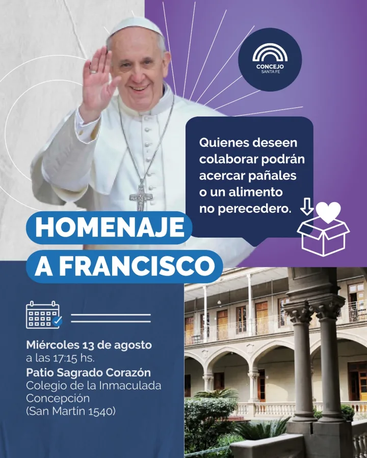 Acto homenaje al Papa Francisco