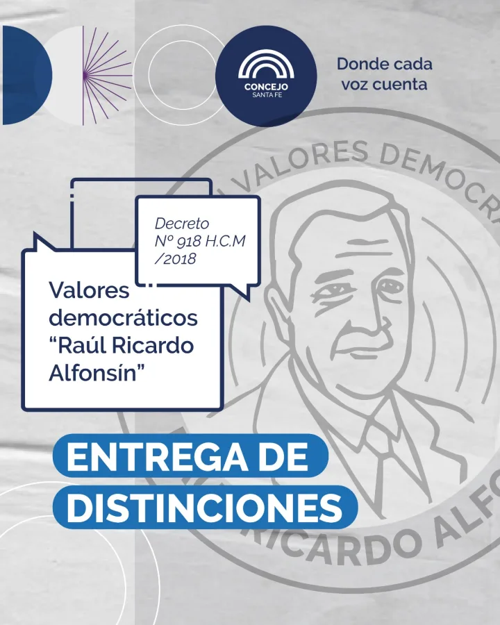 Entrega de la distinción "Valores democráticos Raúl Ricardo Alfonsín"